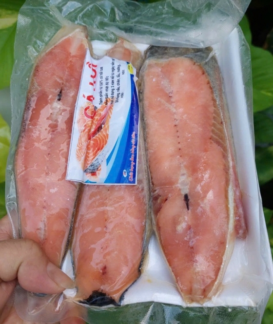 Cá hồi phi lê cắt khúc 1kg (giao tphcm)